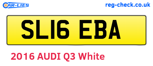 SL16EBA are the vehicle registration plates.