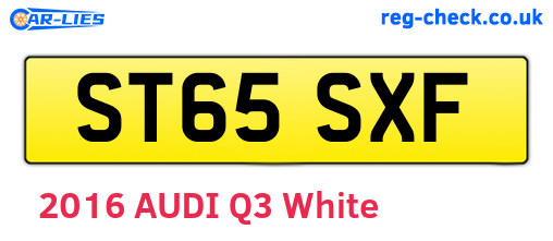 ST65SXF are the vehicle registration plates.