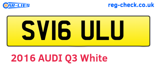 SV16ULU are the vehicle registration plates.