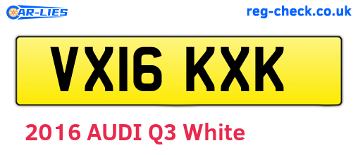 VX16KXK are the vehicle registration plates.