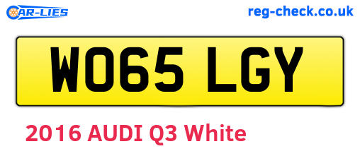 WO65LGY are the vehicle registration plates.