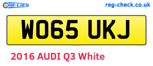 WO65UKJ are the vehicle registration plates.