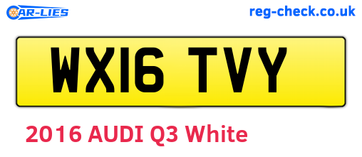 WX16TVY are the vehicle registration plates.