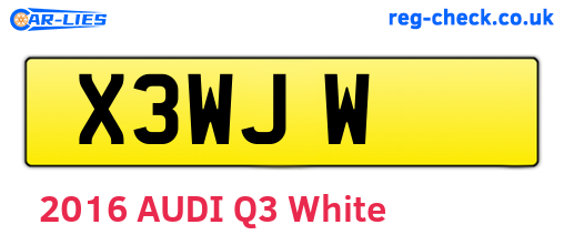 X3WJW are the vehicle registration plates.