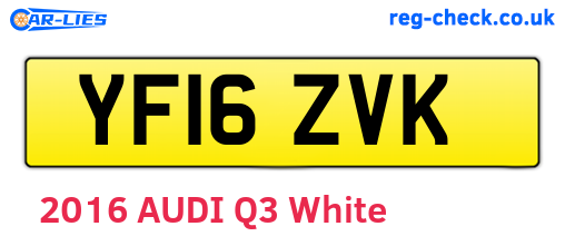 YF16ZVK are the vehicle registration plates.