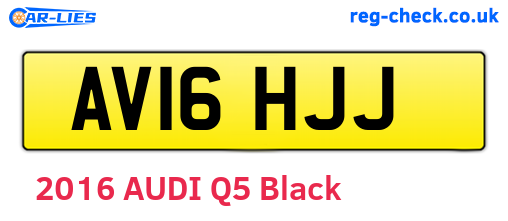 AV16HJJ are the vehicle registration plates.