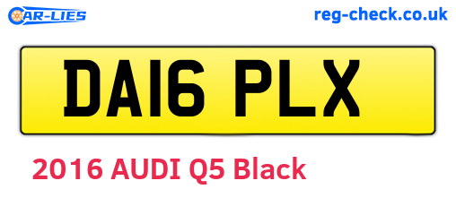 DA16PLX are the vehicle registration plates.