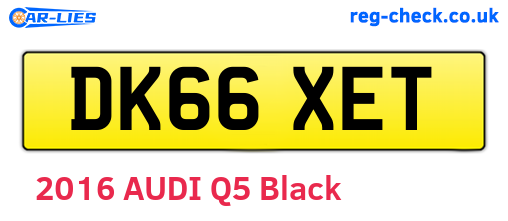 DK66XET are the vehicle registration plates.