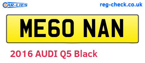 ME60NAN are the vehicle registration plates.