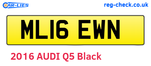 ML16EWN are the vehicle registration plates.