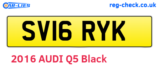 SV16RYK are the vehicle registration plates.