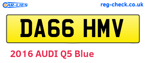 DA66HMV are the vehicle registration plates.