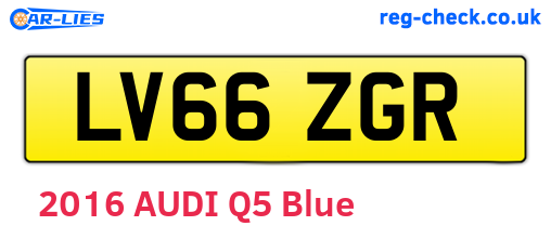 LV66ZGR are the vehicle registration plates.