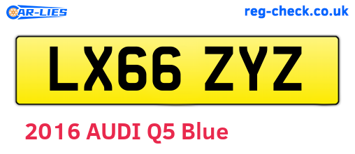 LX66ZYZ are the vehicle registration plates.
