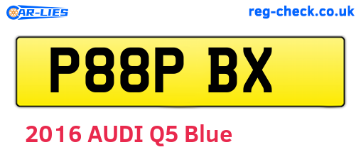 P88PBX are the vehicle registration plates.