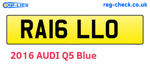 RA16LLO are the vehicle registration plates.