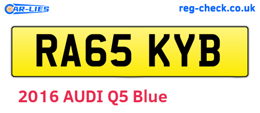 RA65KYB are the vehicle registration plates.