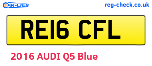 RE16CFL are the vehicle registration plates.
