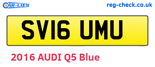 SV16UMU are the vehicle registration plates.