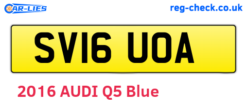 SV16UOA are the vehicle registration plates.