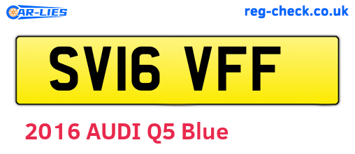 SV16VFF are the vehicle registration plates.