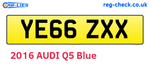 YE66ZXX are the vehicle registration plates.