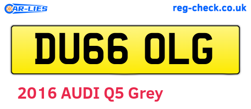 DU66OLG are the vehicle registration plates.
