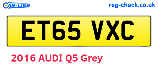 ET65VXC are the vehicle registration plates.