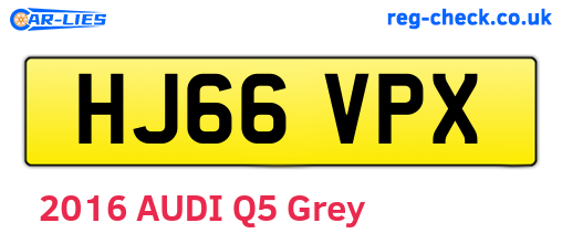 HJ66VPX are the vehicle registration plates.