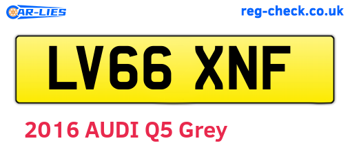 LV66XNF are the vehicle registration plates.