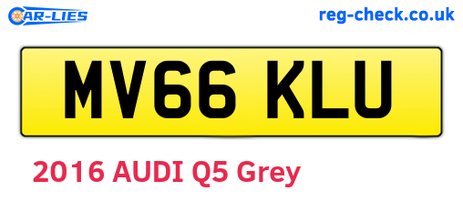 MV66KLU are the vehicle registration plates.