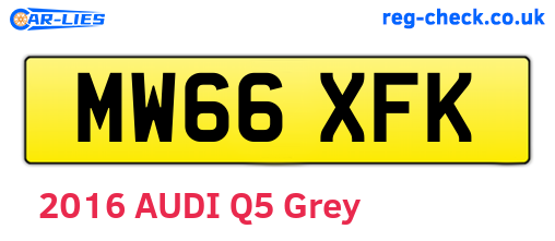 MW66XFK are the vehicle registration plates.