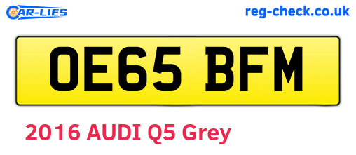 OE65BFM are the vehicle registration plates.