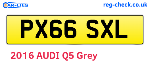 PX66SXL are the vehicle registration plates.