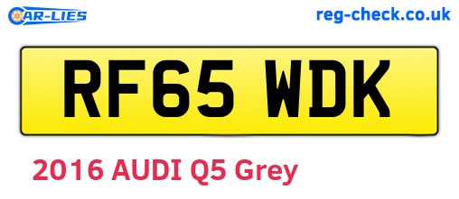 RF65WDK are the vehicle registration plates.