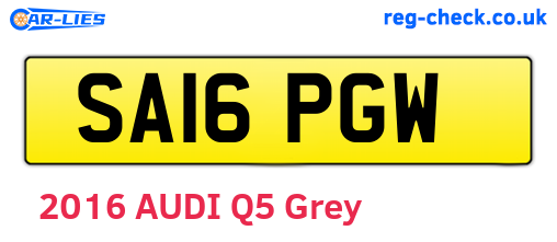 SA16PGW are the vehicle registration plates.