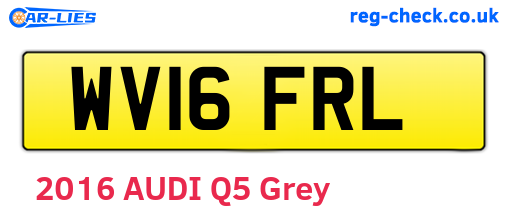 WV16FRL are the vehicle registration plates.
