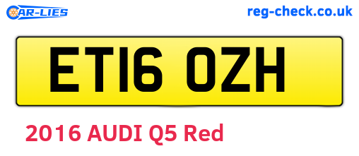 ET16OZH are the vehicle registration plates.
