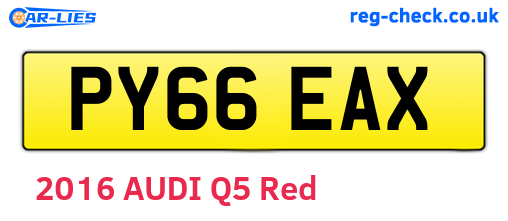 PY66EAX are the vehicle registration plates.