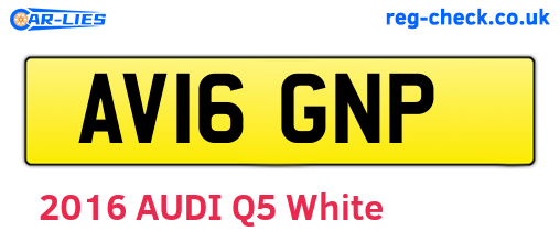 AV16GNP are the vehicle registration plates.
