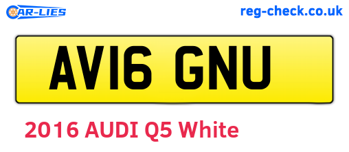 AV16GNU are the vehicle registration plates.