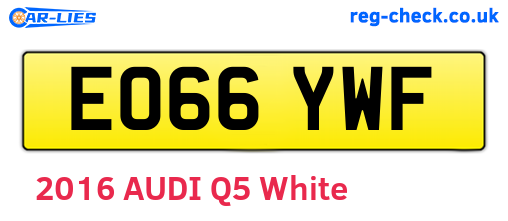 EO66YWF are the vehicle registration plates.