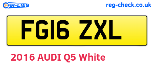 FG16ZXL are the vehicle registration plates.