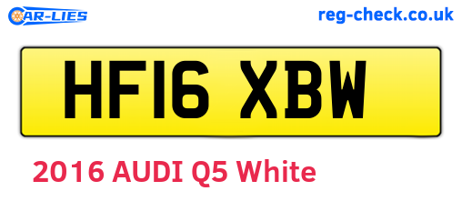 HF16XBW are the vehicle registration plates.