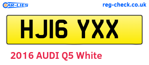 HJ16YXX are the vehicle registration plates.
