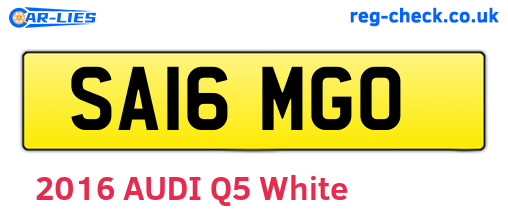 SA16MGO are the vehicle registration plates.