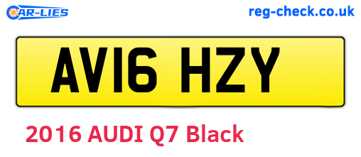 AV16HZY are the vehicle registration plates.