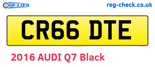 CR66DTE are the vehicle registration plates.