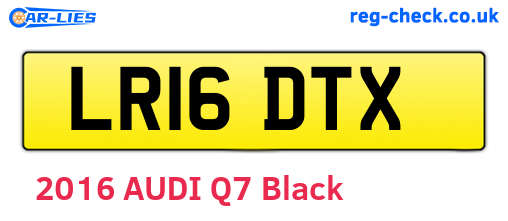 LR16DTX are the vehicle registration plates.