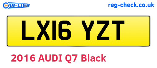 LX16YZT are the vehicle registration plates.
